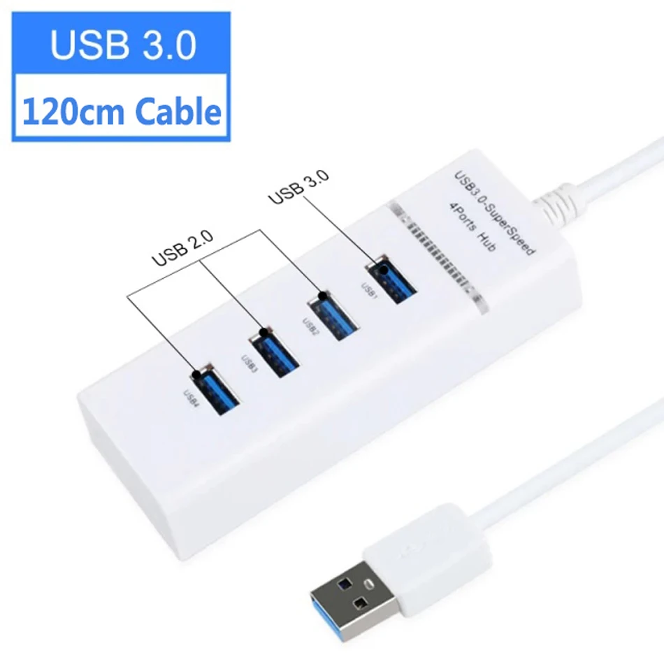 Adattatore multi splter HUB USB 3.0 ad alta velocà 4 porte Adattatore multi splter HUB USB 3.0 ad alta velocà 4 porte