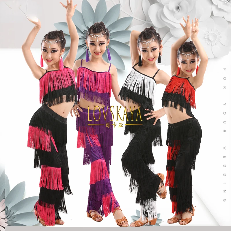 

Children's high-end competition professional tassel dance dress spring summer Latin dance clothing new style