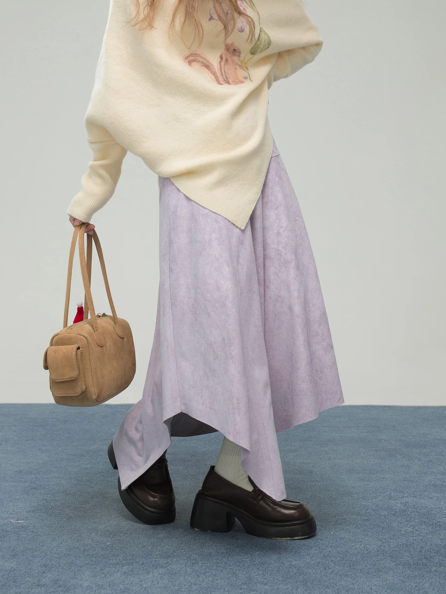 

ONEOFUUU Mysterious Mermaid Purple Asymmetrical f Skirt Splice Fi Tail Design Sweet Sle Casual Daily Wear Polyester Fiber