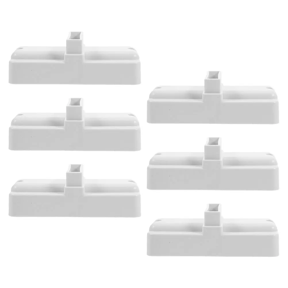 

6pcs Fence Base White Plastic Garden Courtyard Park Support Feet Easy Installation Stable Design Privacy Stakes