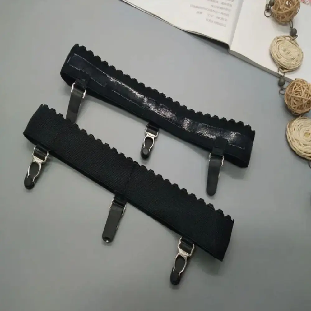 جوارب فخذ مرنة مضادة للانزلاق للنساء ، رباط ساق ، حلقة حزام ، حمالات مع 3 مشابك ، زي تنكري ، مثير ، زوج واحد