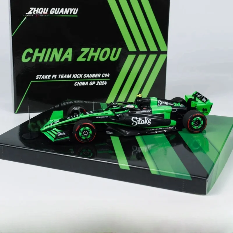 1:43 MINICHAMPS 2024 season Sauber STAKE C44 Zhou Guanyu Shanghai F1 car resin miniature simulation model, adult decoration