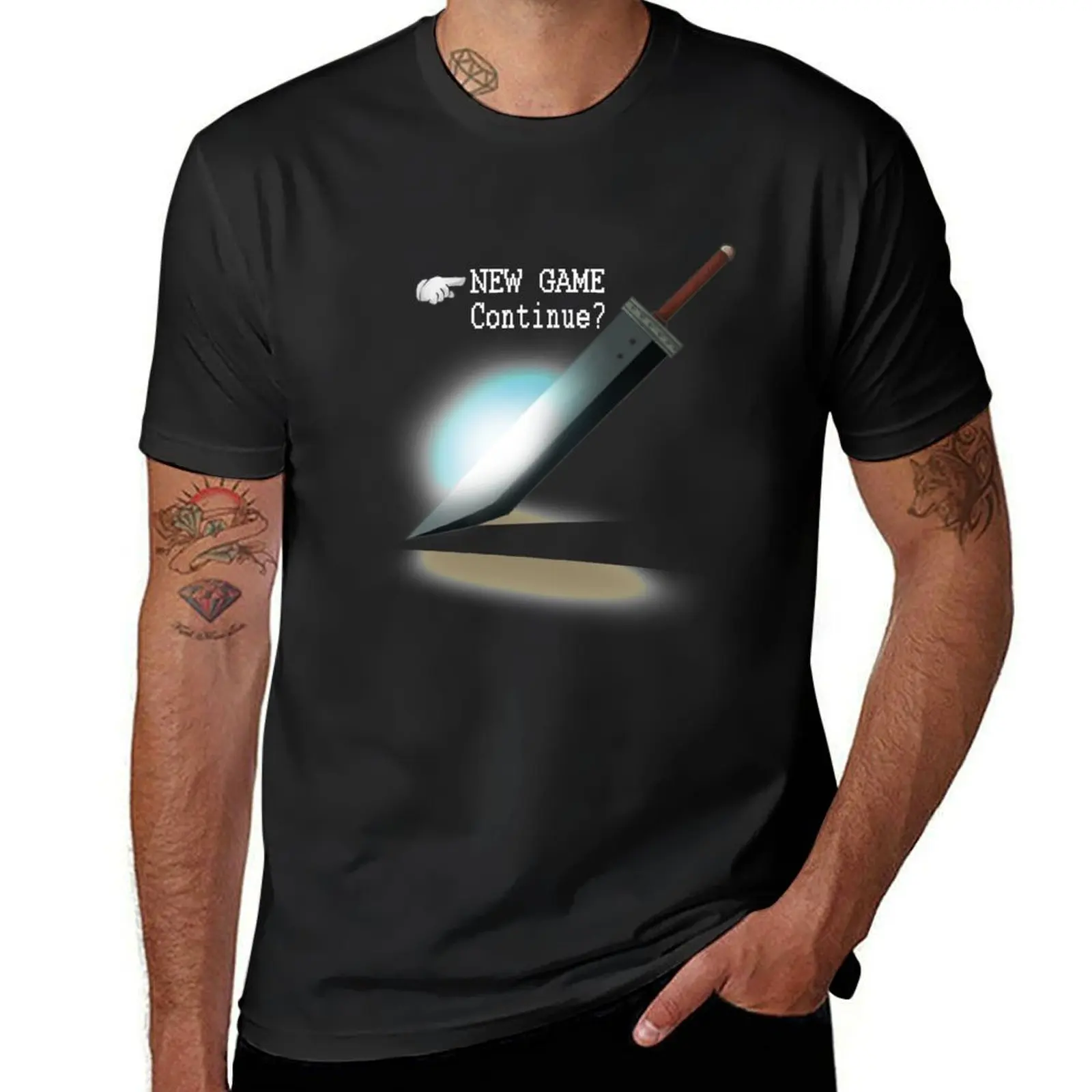 

New Game / Continue T-Shirt cotton man t-shirts customizeds new gifts and t-shirts Men's clothing