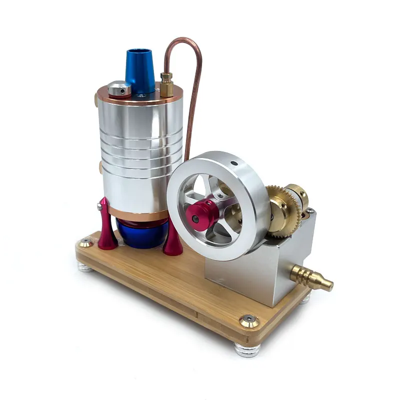 K007 Vertikaler Dampfmaschinen-Kit, Präzisionszylinder, Heizkessel, Metallmodell, experimentelles Spielzeug