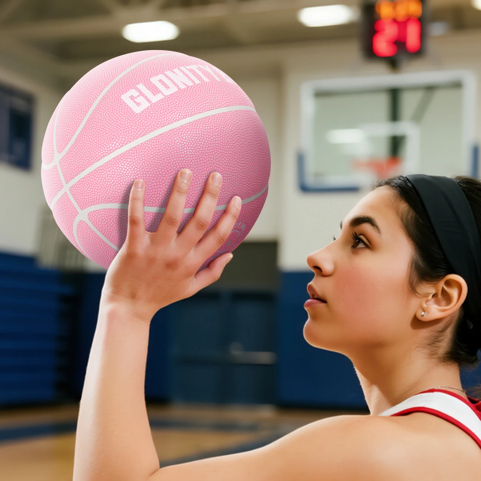 Pink Women's Outdoor Basketball Official Size 7/6/5 Competition Youth Game Basketball Indoor Training Standard Non-slip Durable