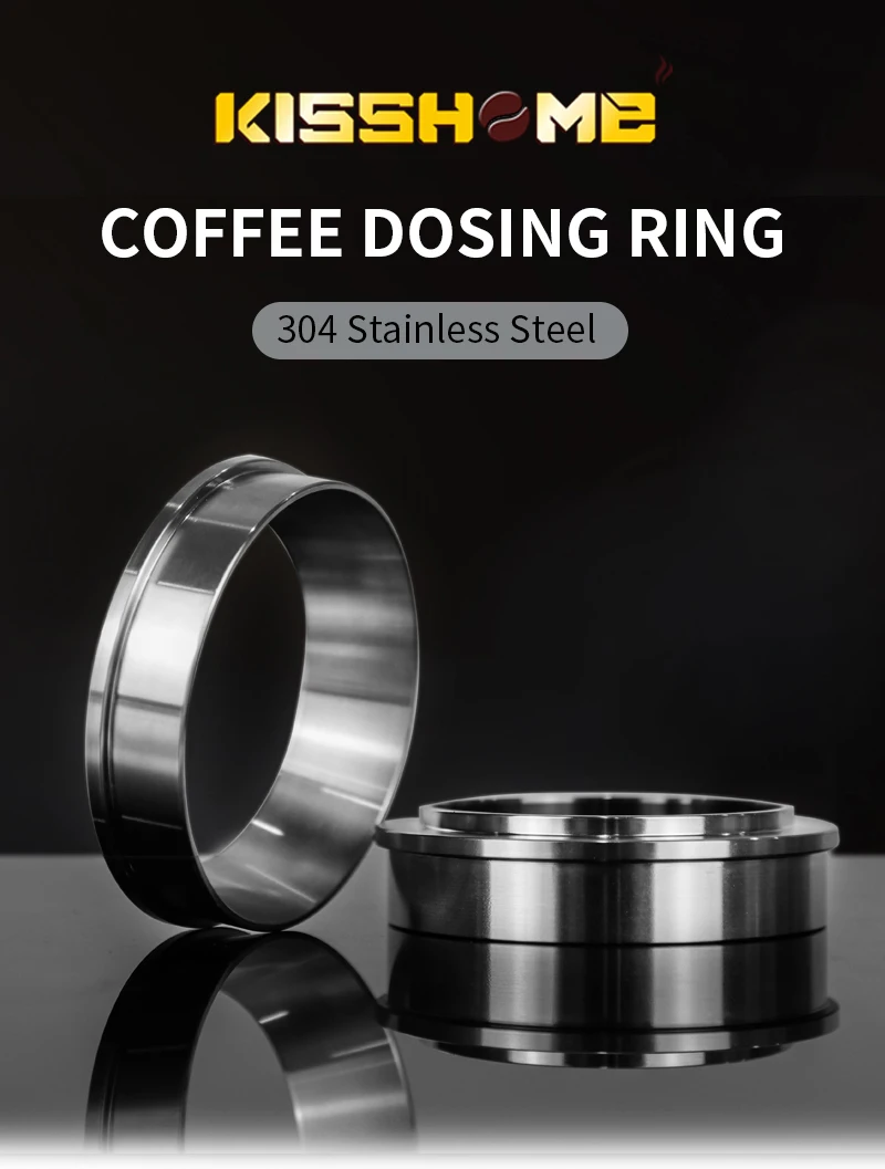 Kaffee Dosier ring Edelstahl Trichter 51mm 53mm 57mm 57,5mm 58mm 58,5mm für Sieb träger Barista Werkzeuge Espresso Zubehör – Detail 3