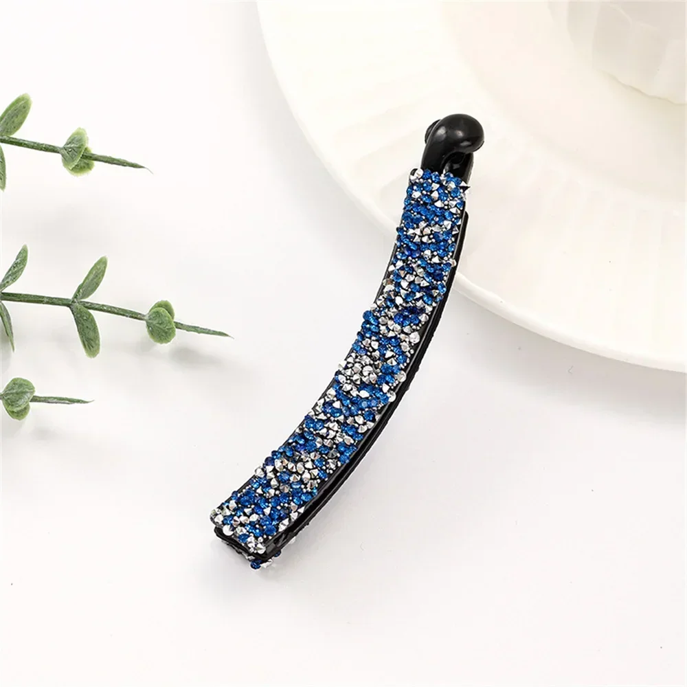 Crystal Pearl Ponytail Clip Simple Barrette Ponytail Holer Claw Grip Clamp Rhinestone Plastic Banana Hair Clips Hair Accessories