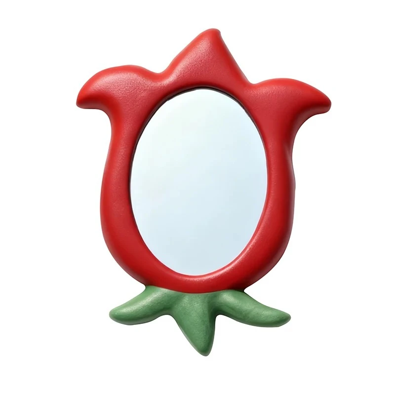 Strawberry bathroom mirror, dopamine makeup mirror special-shaped Nordic vanity mirror art decorative mirror wall hanging