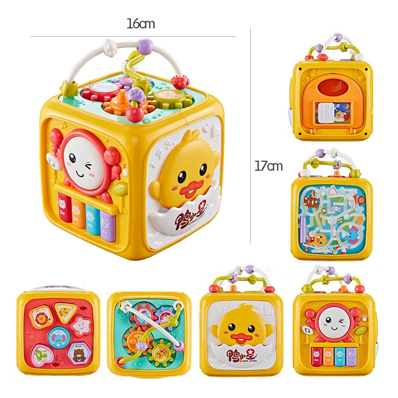 

7 in 1 Educational Shape Sorter Musical Toy Baby Toys Activity Cube Toddler Toys Counting Discovery Piano Toys For Kids Learning
