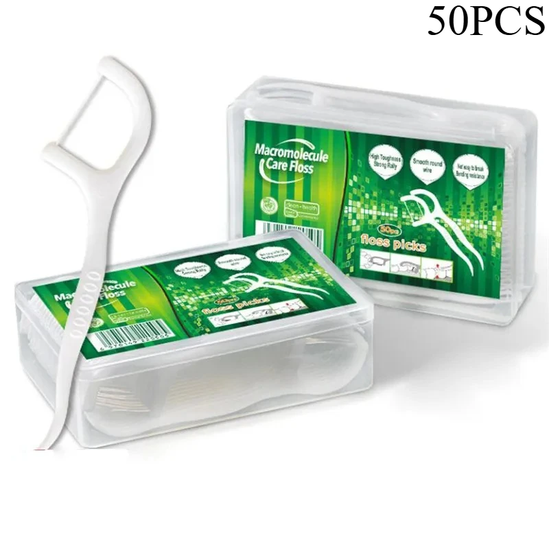 

50 шт. одноразовых зубных нитей-флоссеров, межзубных щеток и зубочисток для ежедневной чистки зубов, ухода за деснами и здоровья полости рта