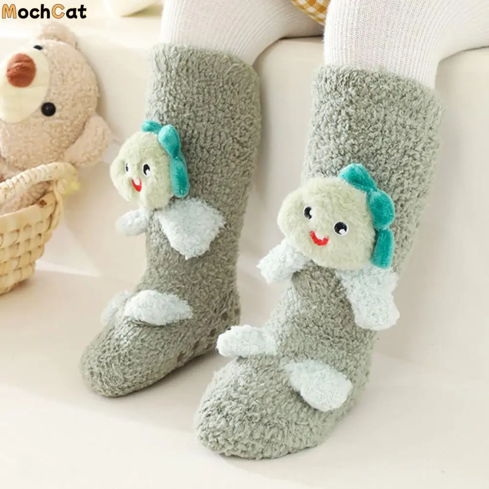 Japanese Winter Soft Cute Thicken Tiger Harajuku Lovely Children's Socks Bear Cartoon Hosiery Medium Tube Socks