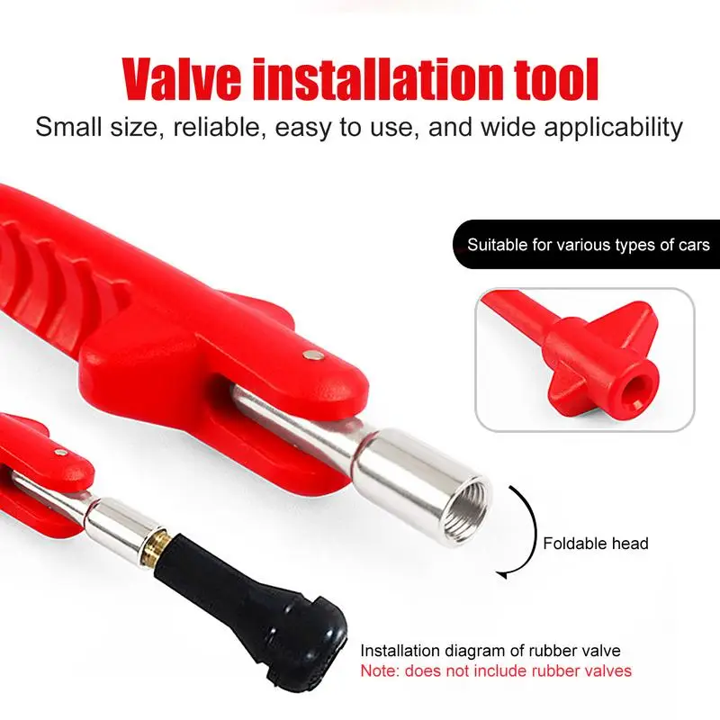 Auto Tire Valve Stem Tool Non Scratch Tyre Valve Repair Tool With Valve Core Tool Built In Tire Valve Stem Puller For Car Truck