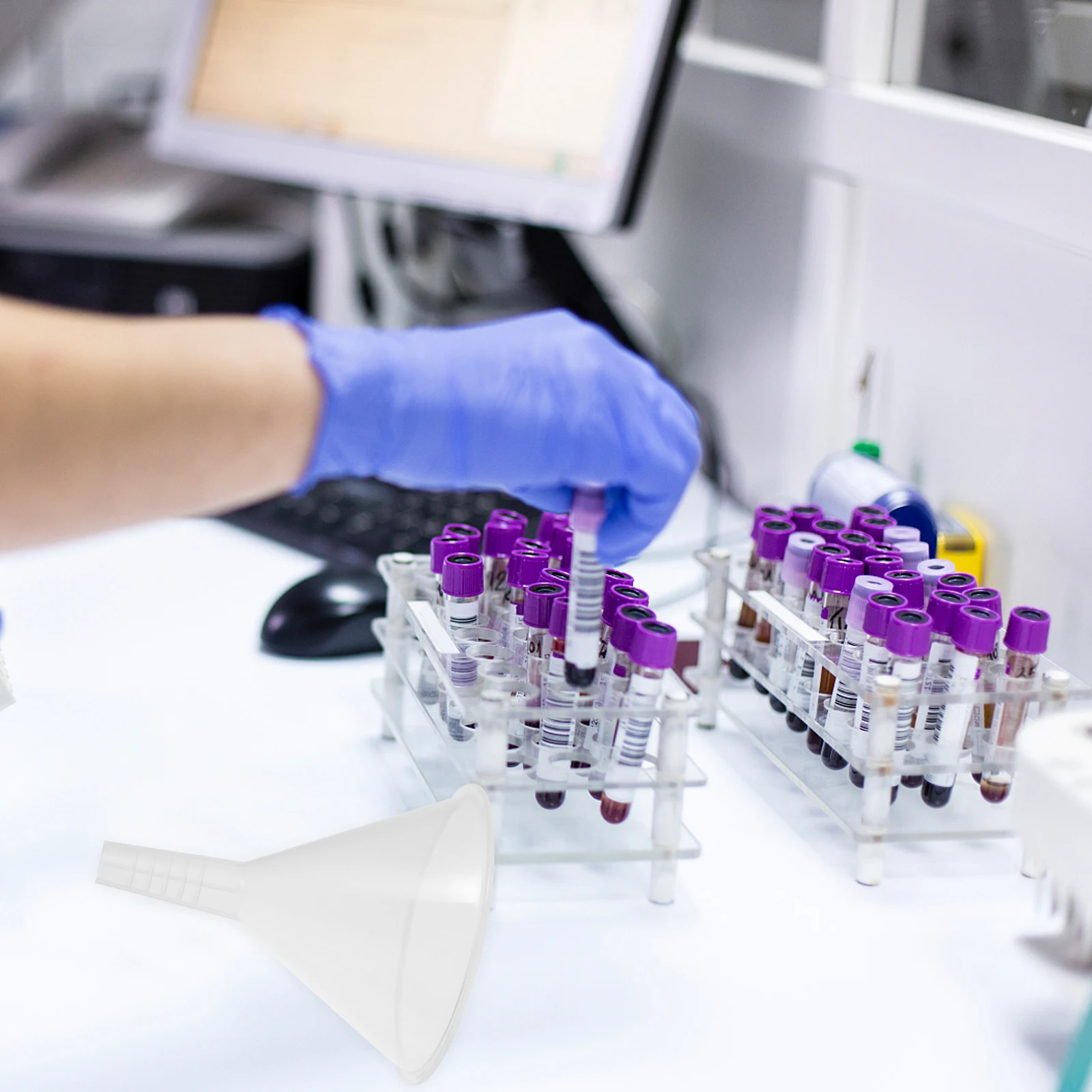 

5 Pcs Plastic Funnel Scientific Laboratory Wide Mouth Filling Filter Experiment