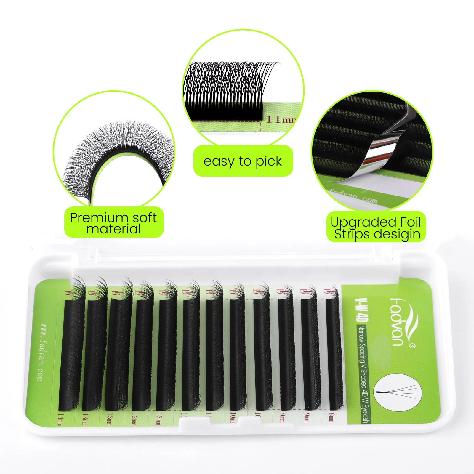 FADVAN New V-Shaped 5D Lashes Matte Black 0.07 5DW Eyelashes For Salons Natural Soft Auto Flower V Shape Eyelash Extensions