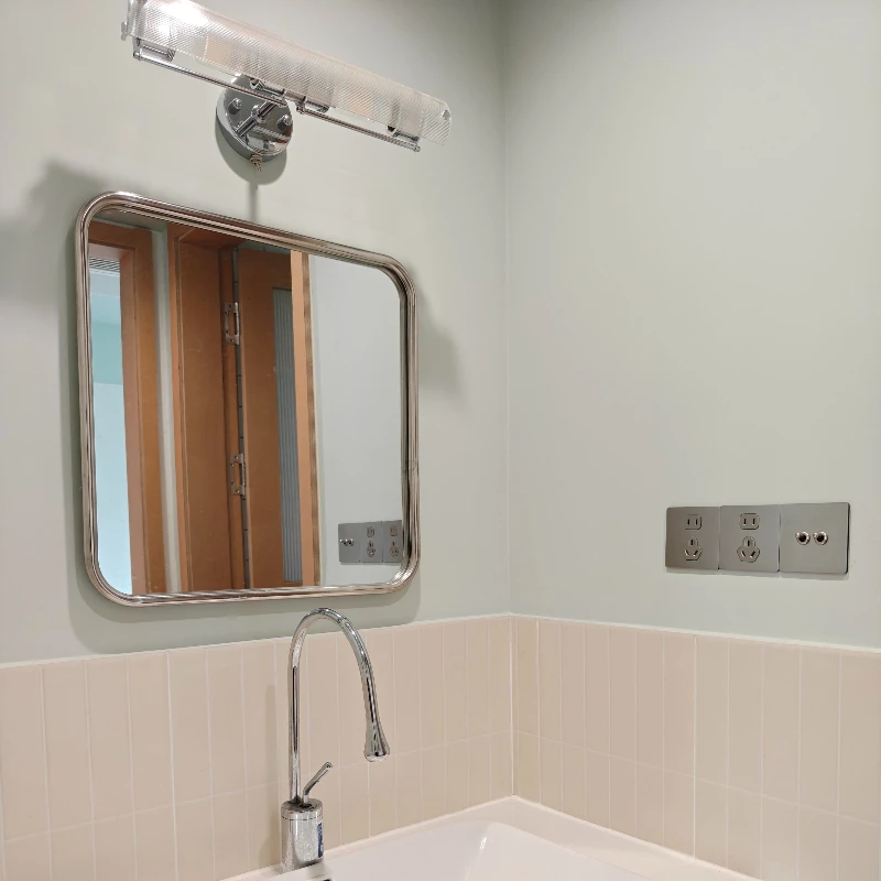 مرآة زينة من الفولاذ المقاوم للصدأ، مرآة مستديرة مثبتة على الحائط لتزيين غرفة النوم في العصور الوسطى