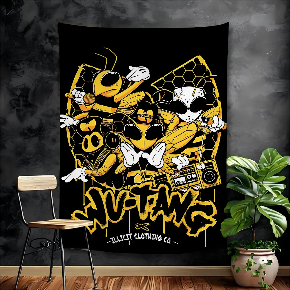 

Hip Hop Group W-Wu-Tang C-Clan Colorful Tapestry Wall Hanging Bohemian Wall Tapestries Mandala Wall Hanging Sheets