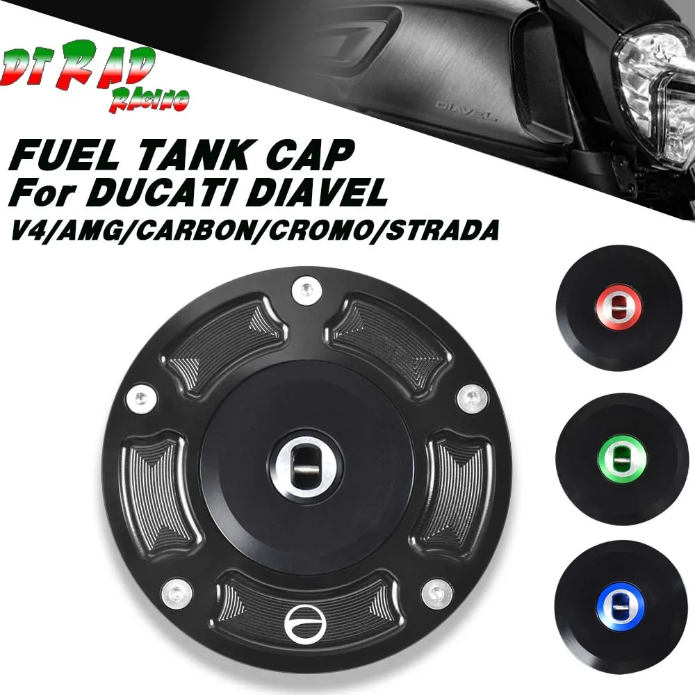 

Motorcycle Fast Gas Gasoline Tank Fuel Cap For DUCATI DIAVEL V4/AMG/CARBON/CROMO/STRADA Fuel Tank Top CNC Aluminum Accessories