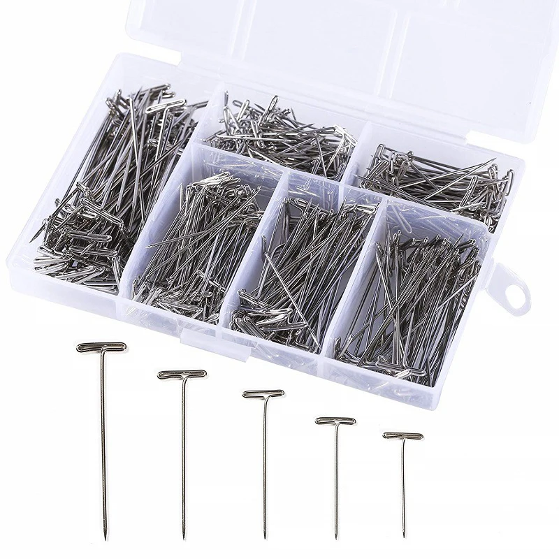 T Pin Needles Wig Making T Pins For Blocking Knitting T-Pins Stainless Steel Sewing Positioning Needle 50/100Pcs 27/32/38/51MM