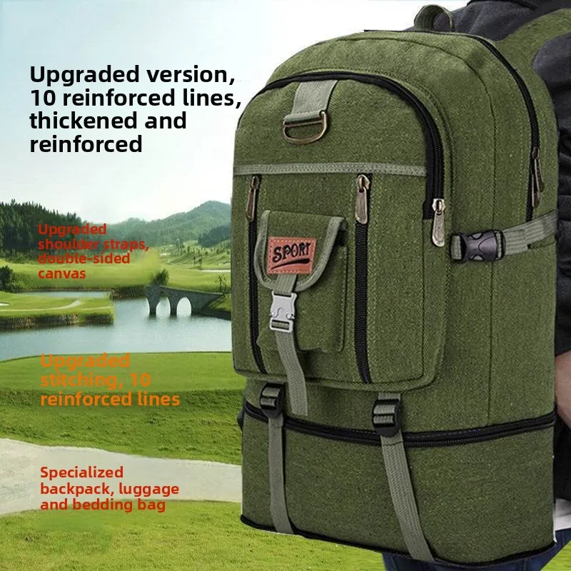 

Extra Large Capaci Canvas Bapa Double oulder Outdoor Travel Bag Men's Super Big Lage Bag Hiking Bag Tourist Bag