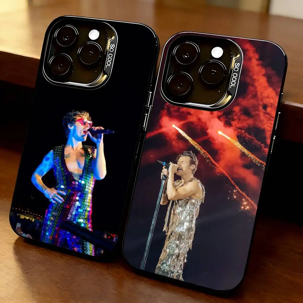 

Hot-HaRRy-y Music Styles Phone Case For iPhone 17,16,15,14,13,12,11 Plus,Pro Max,XS,Colored Silver Plated Inside Cover