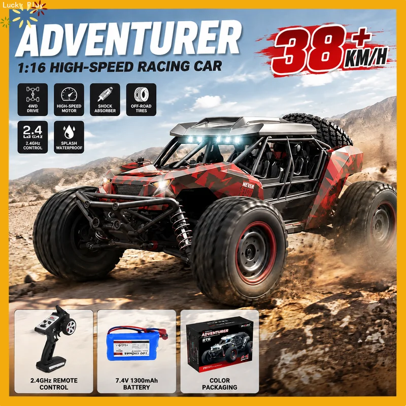 Suchiyu 16106 1:16 38km/H 4wd Rc Car With Led Remote Control Off-Road Cars High Speed Drift Monster Truck For Adults Gift