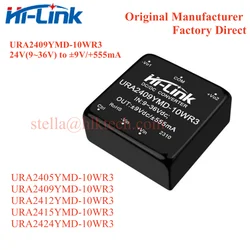 Hi-Link URA2409YMD-10WR3 URA2405YMD-10WR3 URA2412YMD-10WR3 URA2415YMD-10WR3 URA2424YMD-10WR3 24V to 5V/9V/12V/15V/24V 10W DC DC