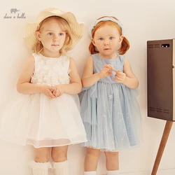 Dave Bella Summer White Lace Girl Dresses Kid Party Wedding Evening Dresses Prom Princess Dress For Girls DB2221356