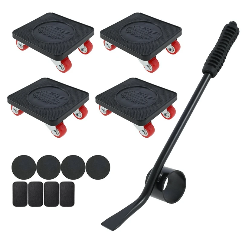 400KG Heavy Duty Furniture Lifter Transport Mover Lifter Sliders Wheel Easy Furniture Mover Wheel Roller Bar Tool Set Durable