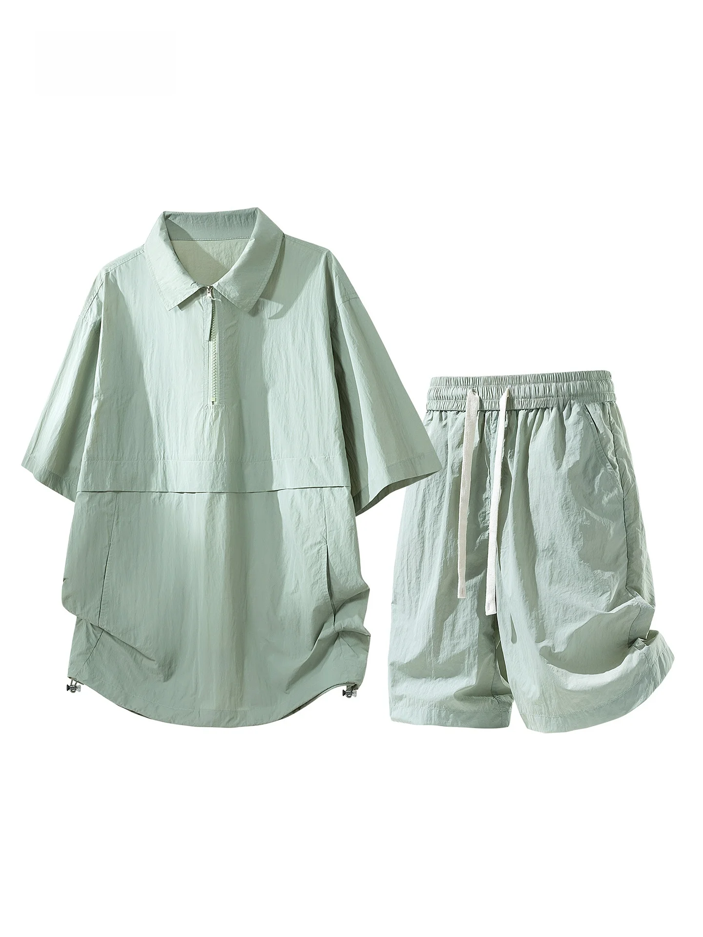 glm-trendy-sportswear-casual-t-shirt-set-men's-summer-2026-age-defying-complete-matching-nylon-fiber-short-sleeve-shorts
