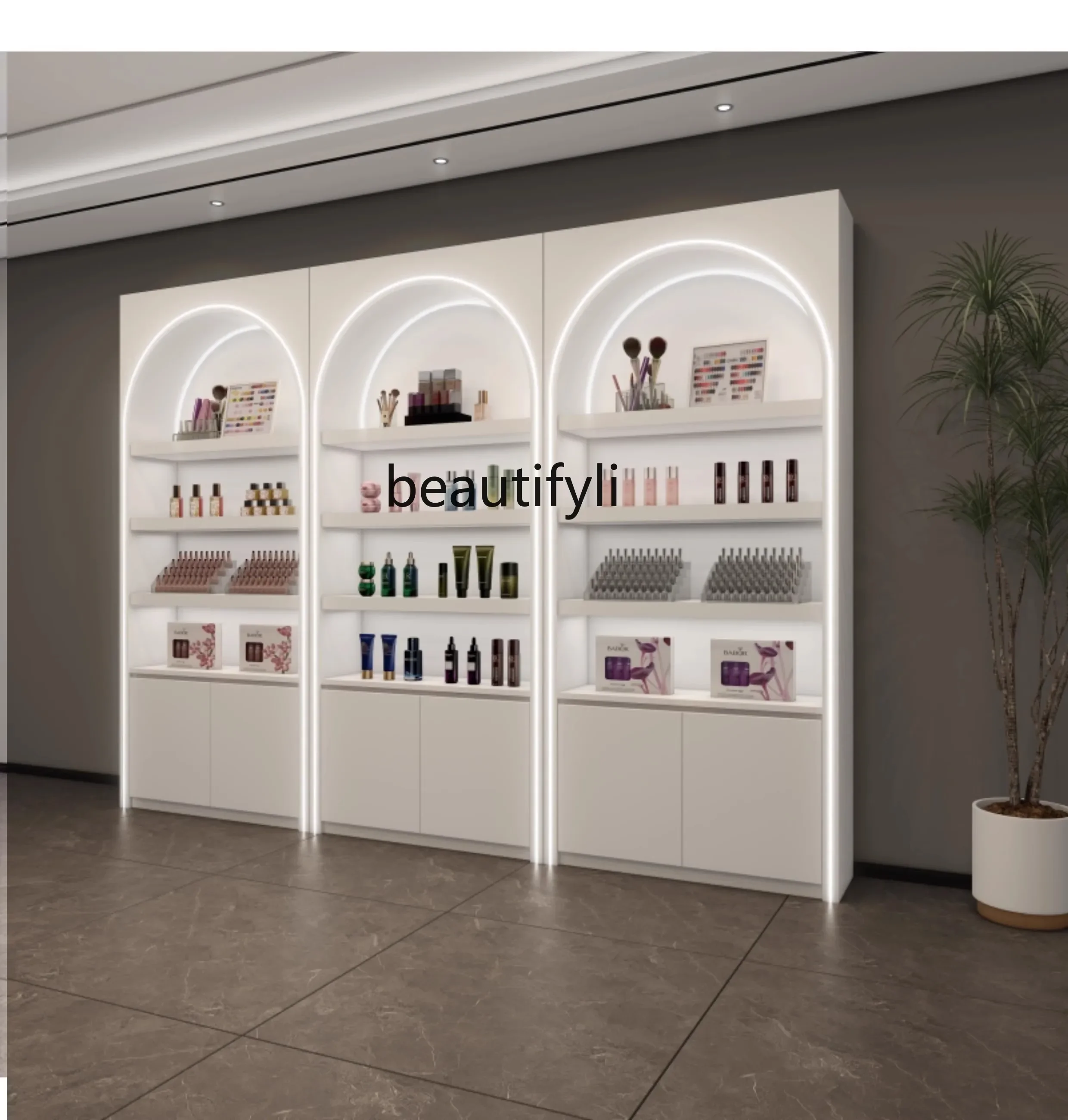

02Cosmetics Display Cabinet High-end Display Cabinet Bag Storage Shelf Beauty Salon Display Stand