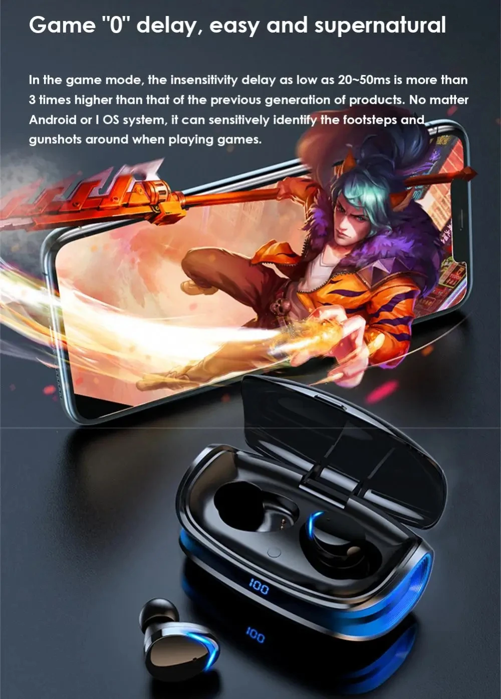 Imagem -02 - Tws sem Fio Bluetooth Fone de Ouvido Redução de Ruído Inteligente Gaming Earbuds Stereo Sound Headphone Doogee s Cyber Punk Dk10 S118