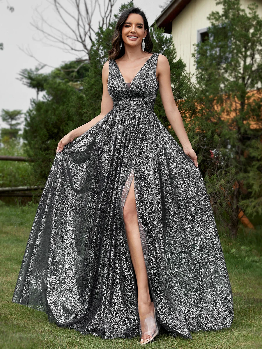 

Faionable Long Evening Gown Women's Sexy Slim Fit Dr with Slit for Par Low Waist A-Line Skirt Synthetic Fiber