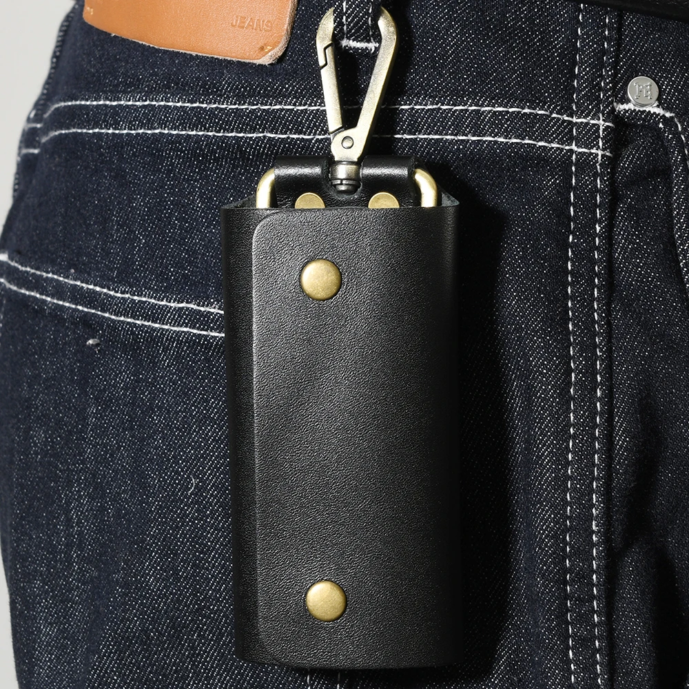 حامل مفاتيح جلدي منظم مفاتيح محفظة تخزين مفاتيح من الجلد الطبيعي للمنزل والمكتب والمدرسة