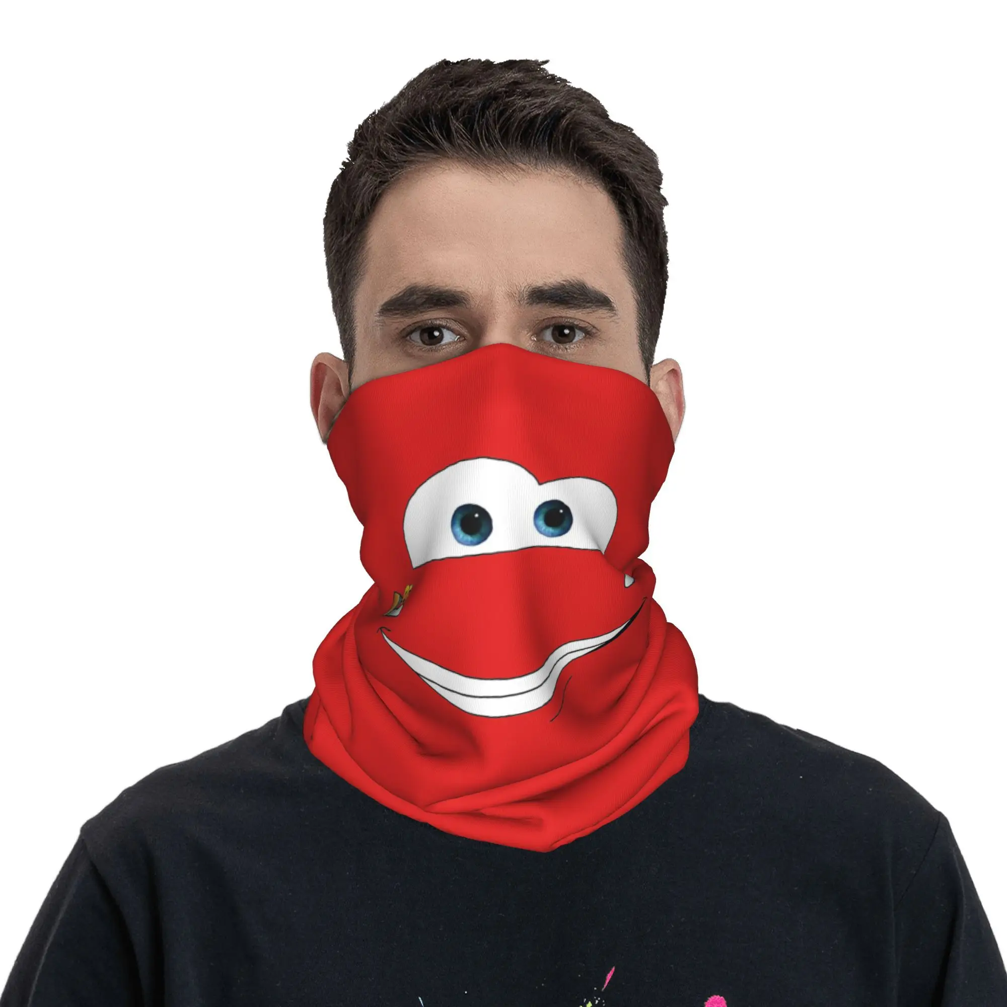 

Ka-Chow 95 Lightning Mcqueen Cars Bandana Neck Cover Printed Balaclavas Face Scarf Warm Cycling Hiking for Men Adult Breathable