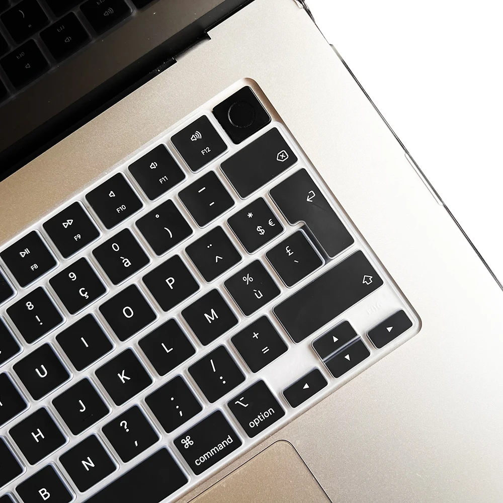 

Чехол для клавиатуры с французской раскладкой для MacBook Air 13 "/15" M4, пылезащитный черный чехол, совместимый с A3240/A3241/A2941/A2681/A3113/A311