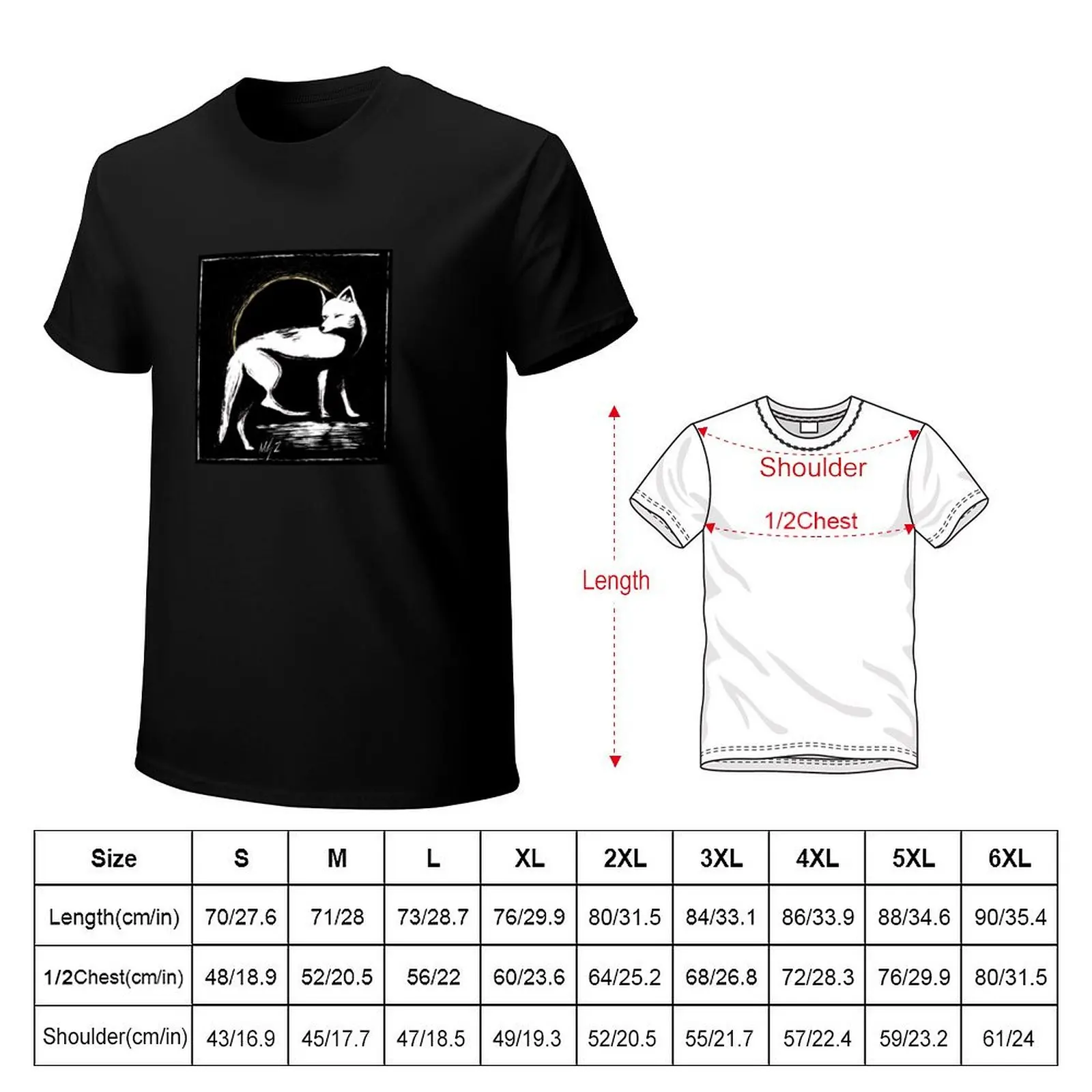 Fox in the moonlight T-Shirt cotton t shirts high quality T-Shirt