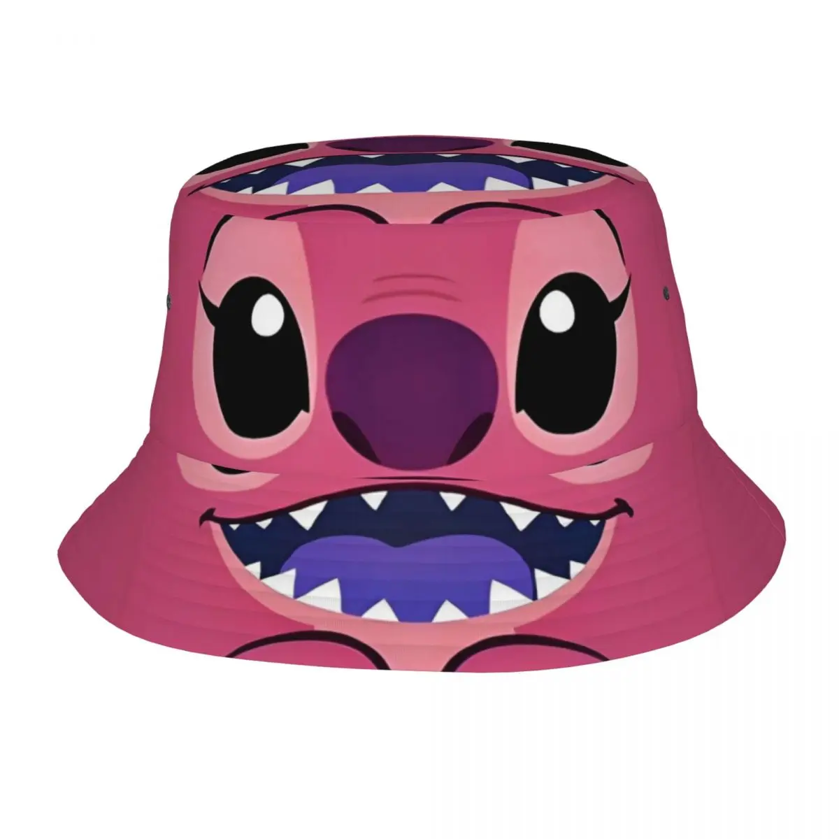 

Unisex Stitch And Angel Bucket Hat Portable Fisherman Hats Summer Classic Beach Travel Caps Outdoor Graphic Sunscreen Hat