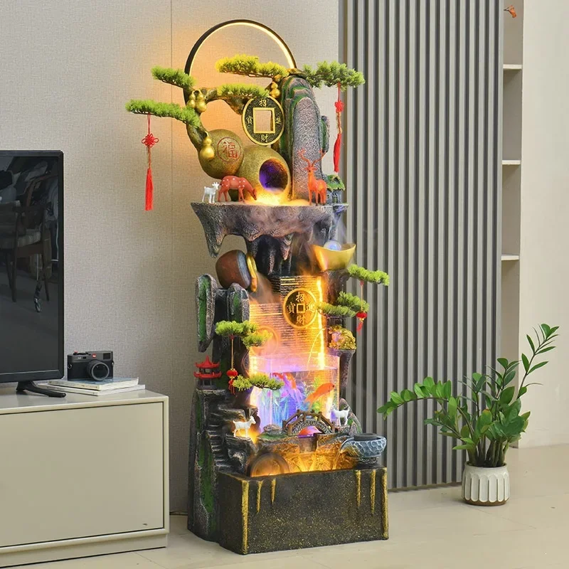 Rockery flowing water fountain landscaping living room entrance office opening gift circulating water fish tank ornament