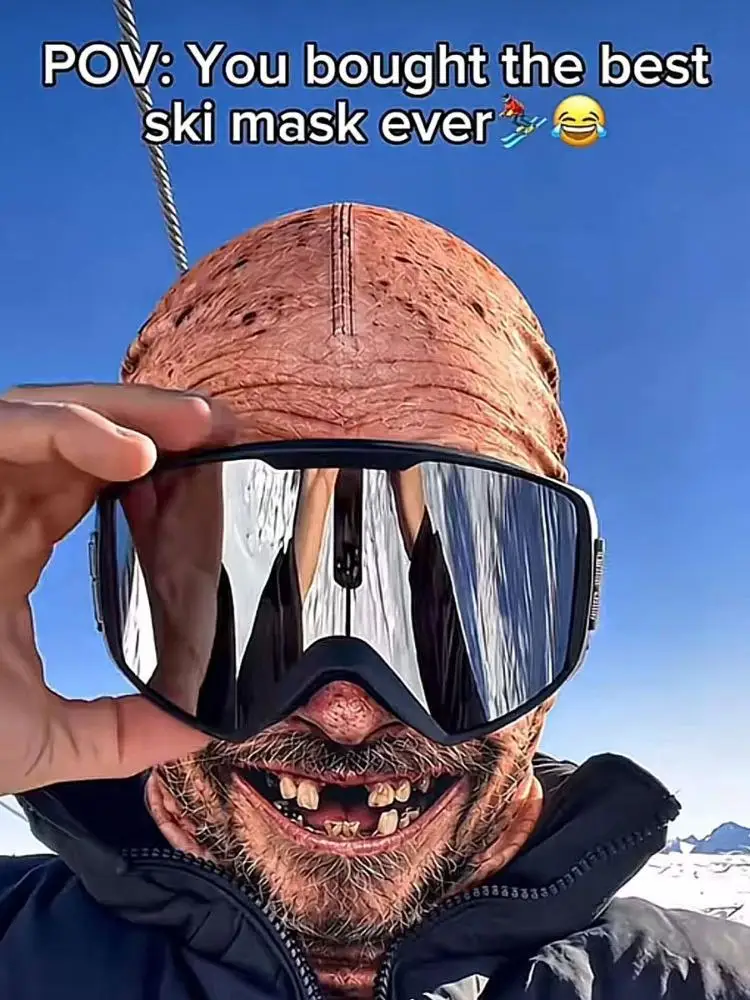 Lustige 3D-Gesichts-Balaclava-Mütze, Vollgesichtsmaske, Kapuze, Balaclava für Motorradfahren, Skifahren, Gesichtsmaske, Outdoor-Warm-Balaclava-Mütze