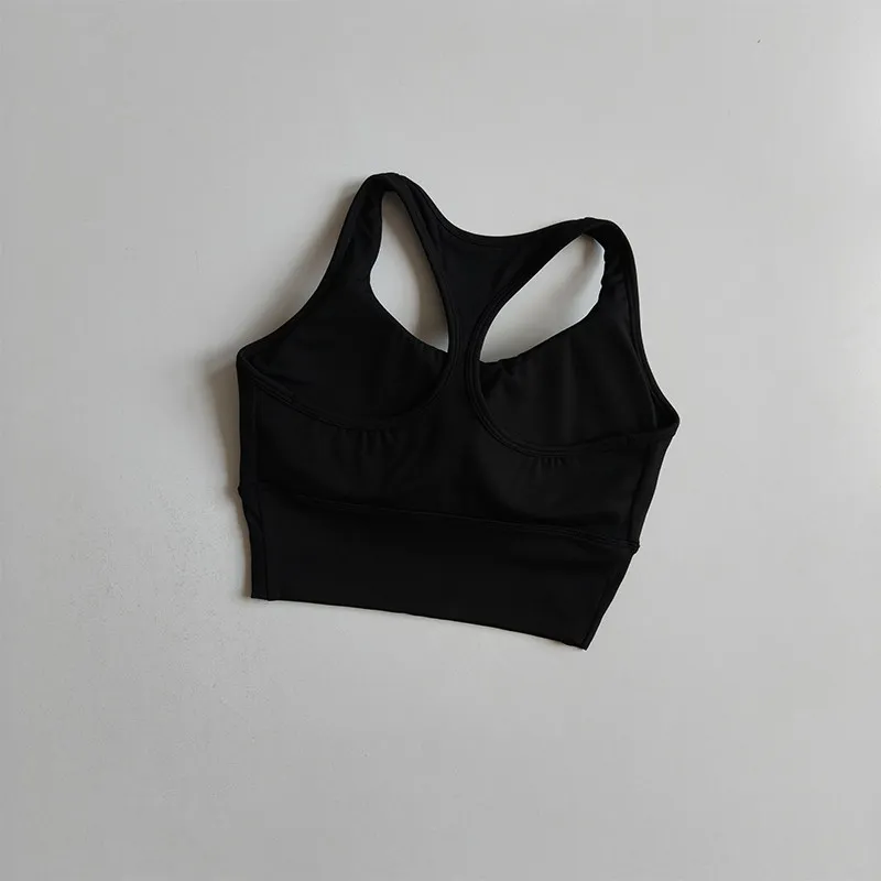 Damen Racer-Back Sport-BH Fitness-Weste Lauf-Gym-Top mit festen Cups Pilates-Trainings-Tanktop Sportbekleidung – Detail 11