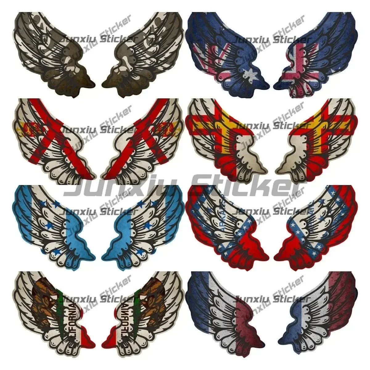 

Creative Flag Wings Sticker Country Spain Flag Country Wings Stickers for Cars Window Bumper Truck Pickup Motorcycle Decals