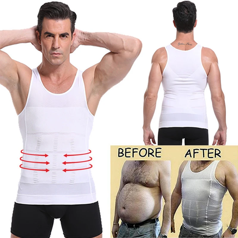 Men's Shapewear Slimming Body Corset Vest Shirt Compression Abdomen Tummy Belly Control Slim Waist Cincher Underwear Sports Vest