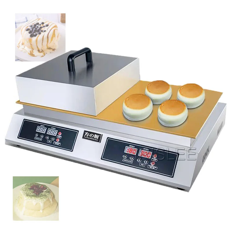 Commercial Double Head 110V 220V Souffle Maker Snacks Machine Copper Pan Rapid Heating Fluffy Pancake Baker Souffler Machine