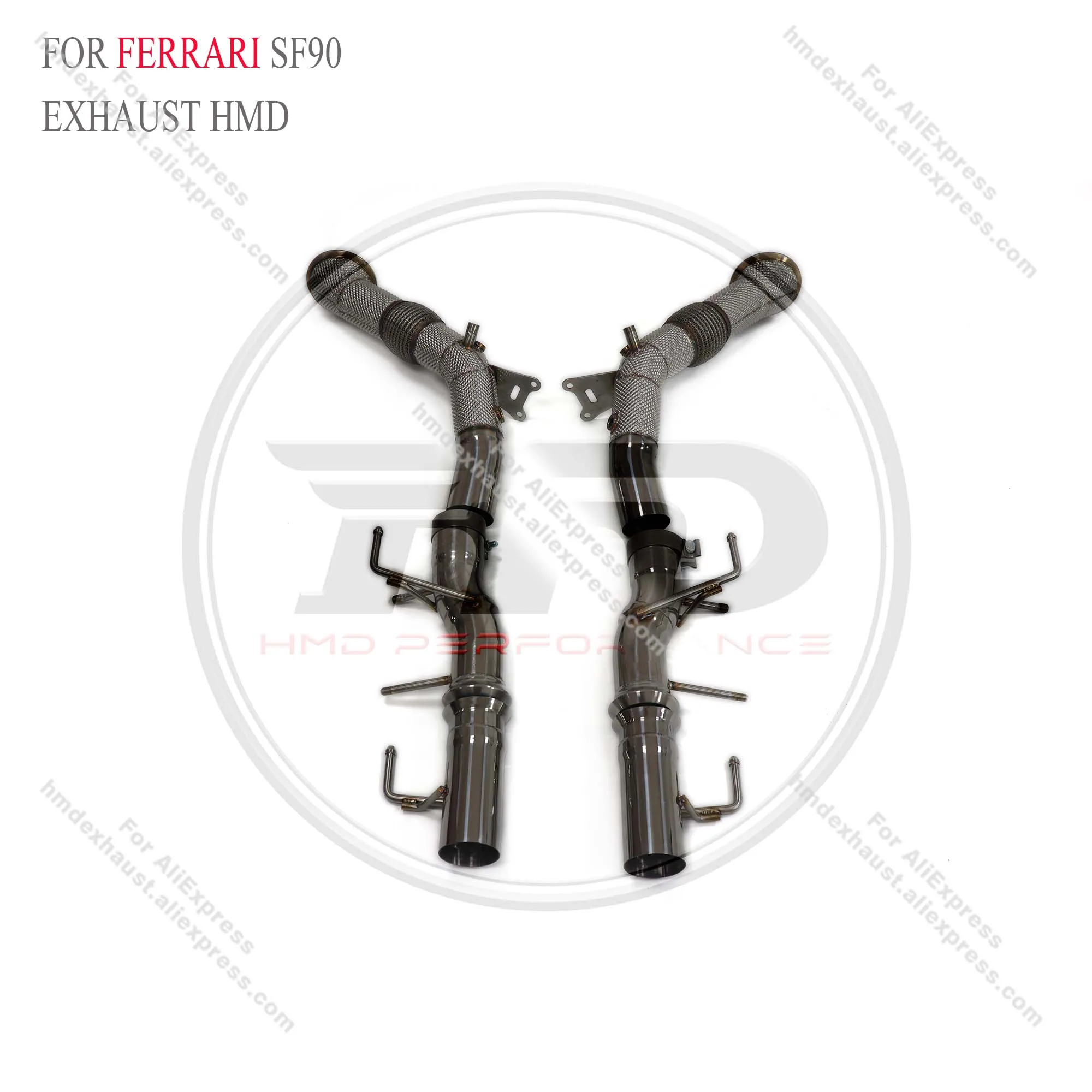 

HMD For Ferrari SF90 3.9T V8 2019-2023 Stainless steel Full Exhaust Racing Car Catback Exhaust Systems Downpipe without catalyst