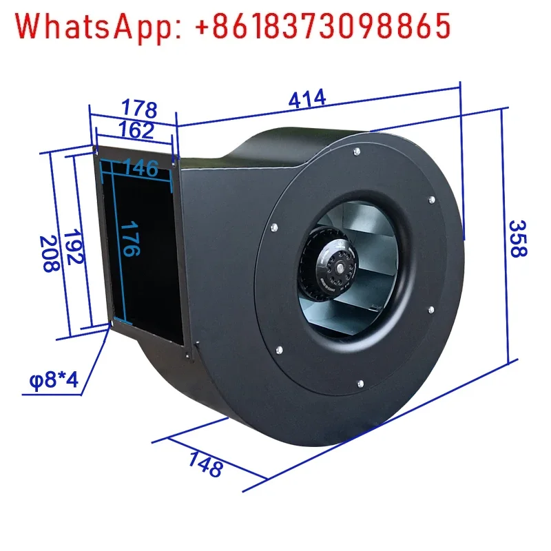 External rotor motor rearward tilting three-speed volute centrifugal fan high pressure and strength