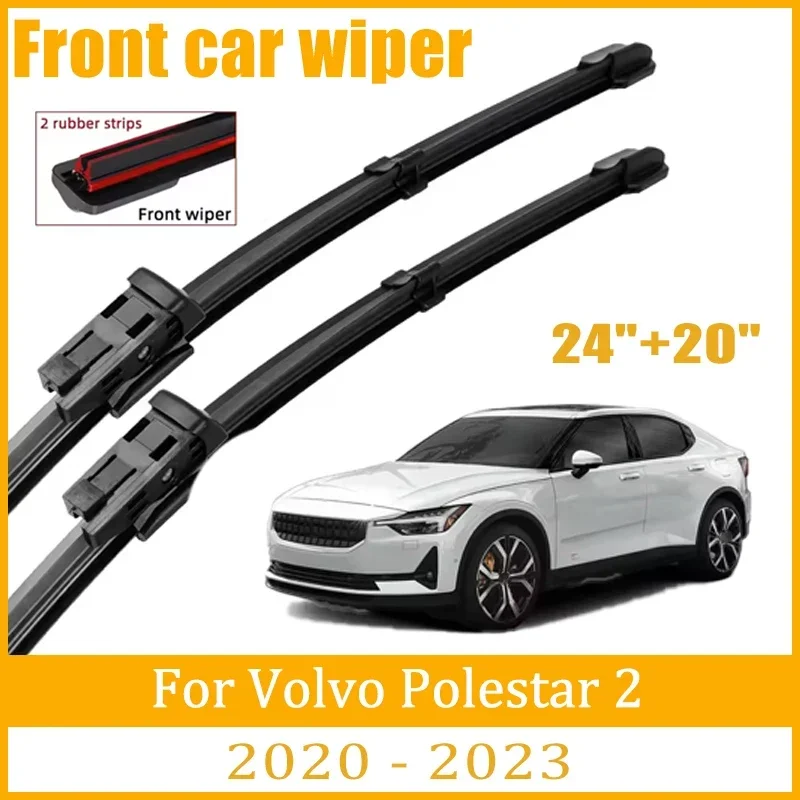 

For Volvo Polestar 2 2020-2023 2021 2022 Wiper Front Wiper Blades Windshield Windscreen Window Brush 24"+20" Car Accessories