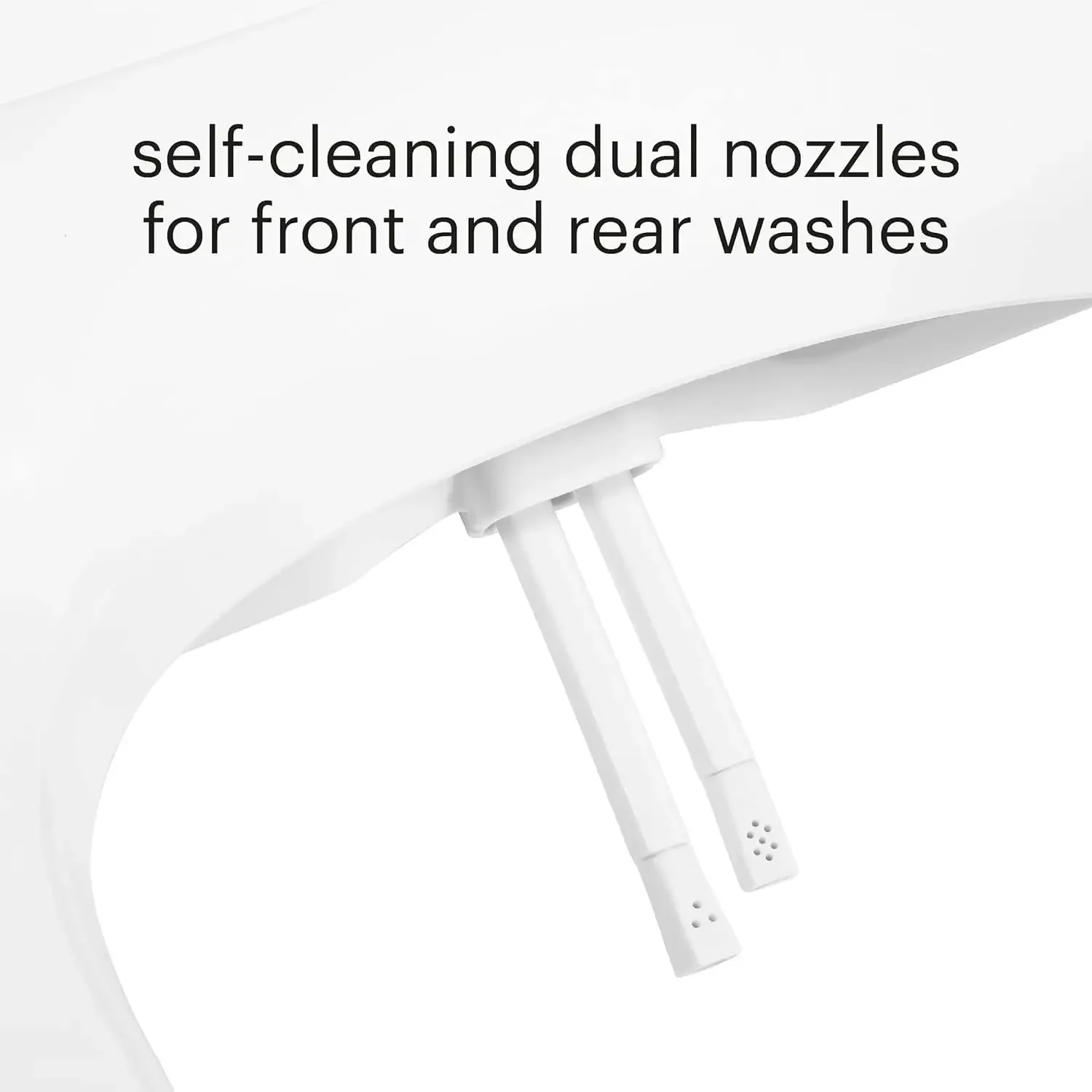 Bidet Toilet Seat Non-Electric Swash Ecoseat, Fits Elongated Toilets, White - Dual Nozzle System, Ambient Water Temperature