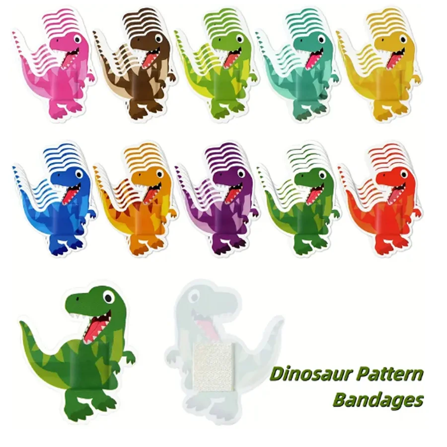 20pcs/60pcs Cute Dinosaur Patterns Bandages Breathable Cartoon  Adhesive Plaster In 10 Styles