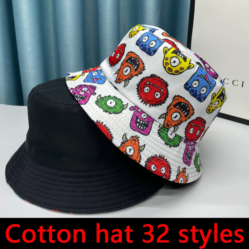 2024 New Bucket Hats Letter Embroidered Double-sided Fisherman Hat High quality Solid Outdoor Sunscreen women men Bucket Hat