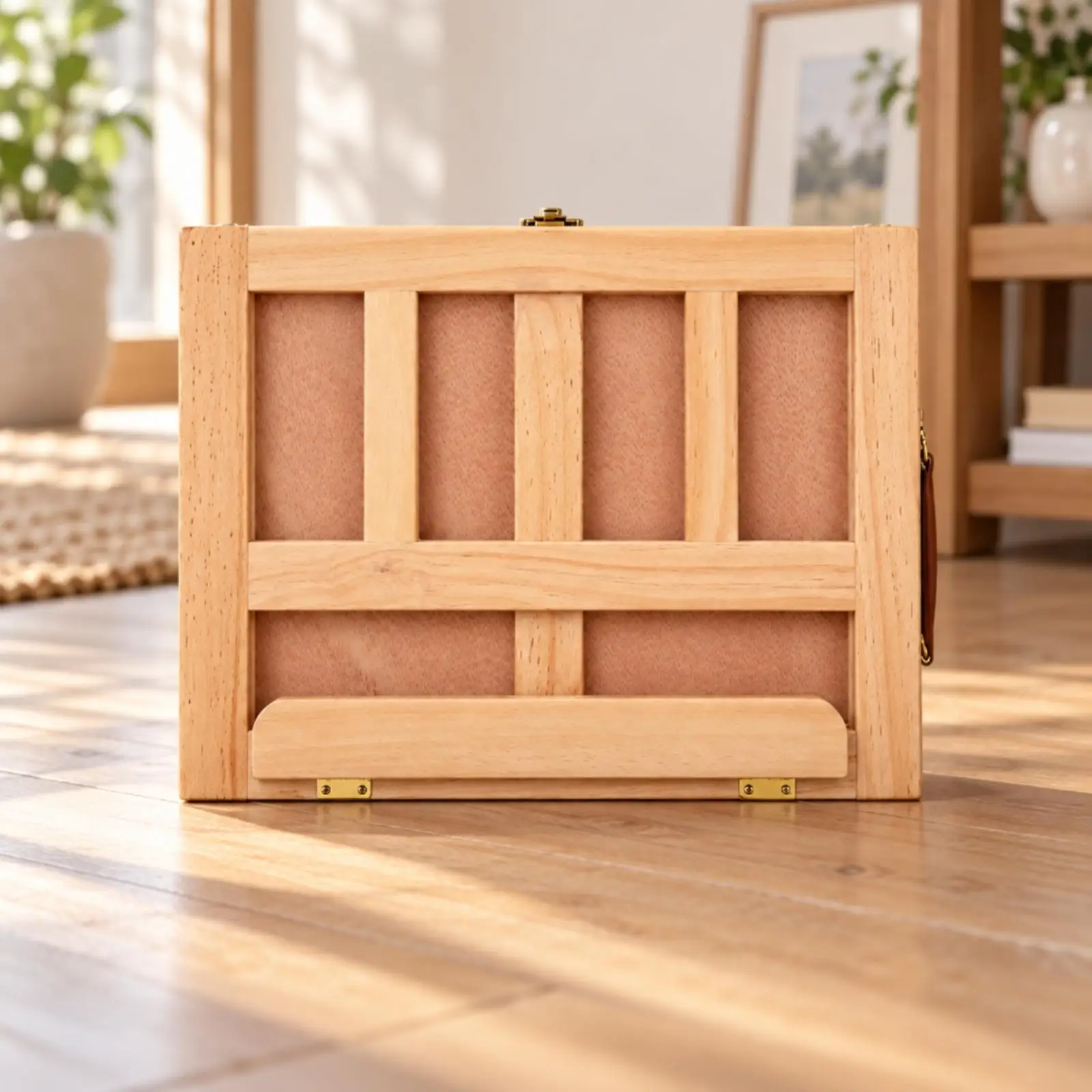 Wood Tabletop Easel Storage Box Adjustable Portable Painting Box with Easel Tabletop Art Station with Drawer Lightweight